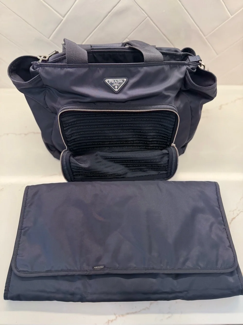 Prada Diaper Bag in Navy